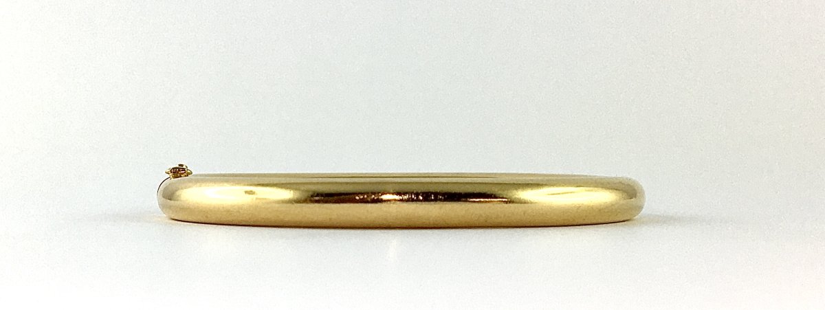 Yellow Gold Snap-closure Bangle -photo-4