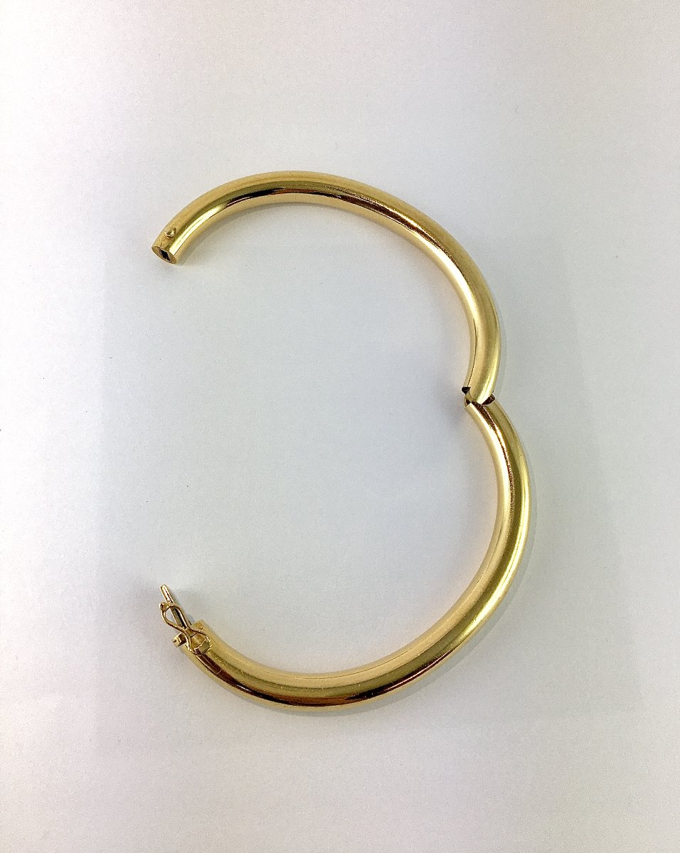 Yellow Gold Snap-closure Bangle -photo-7