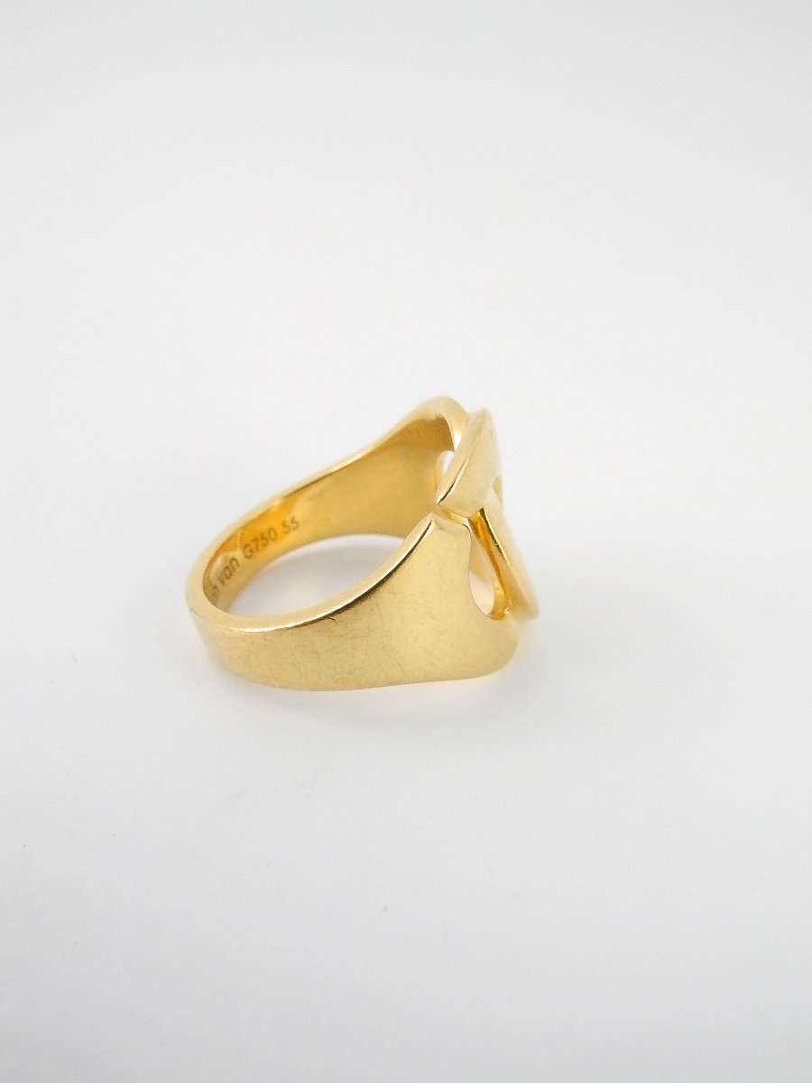 Dinh Van Large Handcuff Ring In Yellow Gold -photo-2
