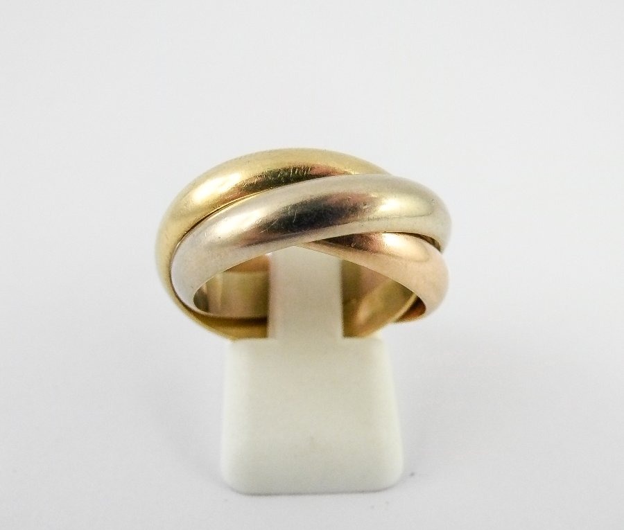 Cartier Trinity Large Model Ring, Three Golds, 1997, In Its Case-photo-4