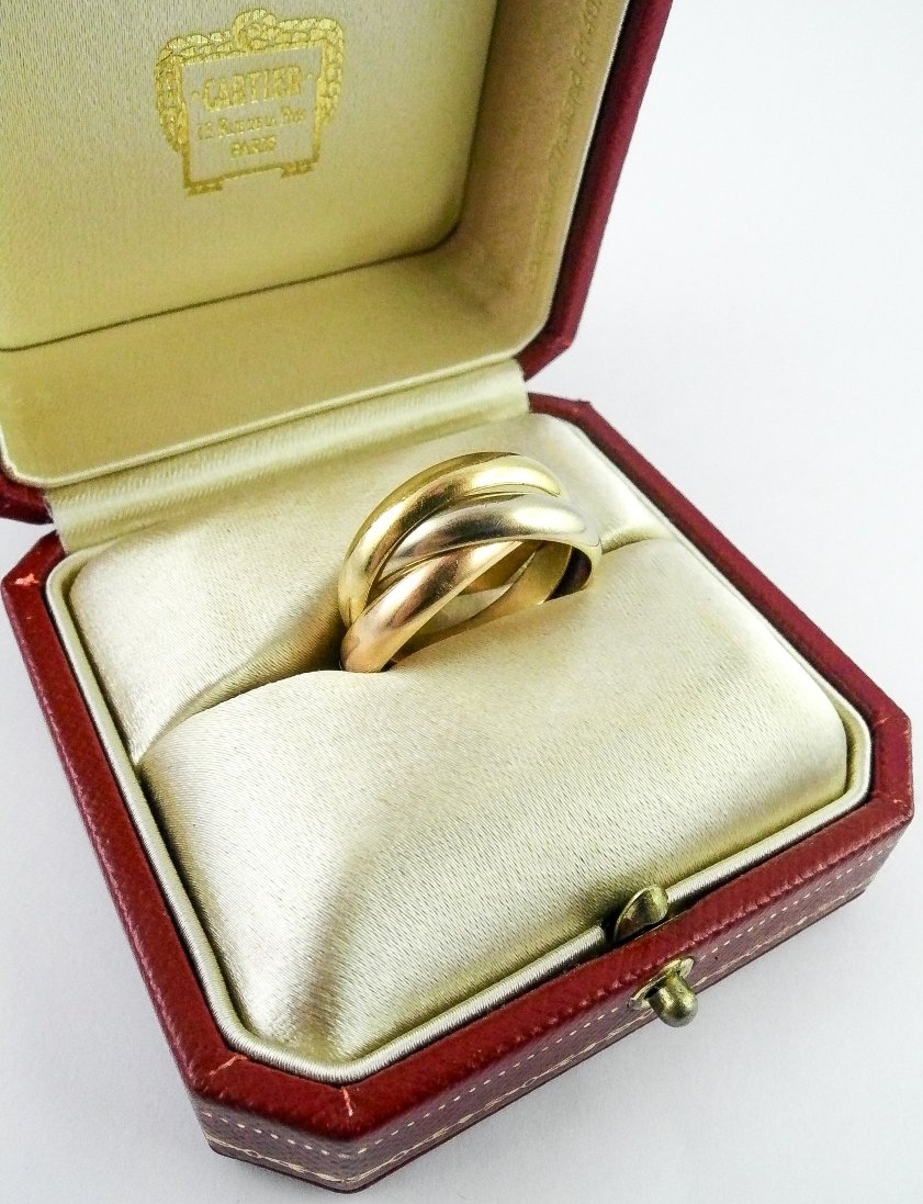 Cartier Trinity Large Model Ring, Three Golds, 1997, In Its Case-photo-2