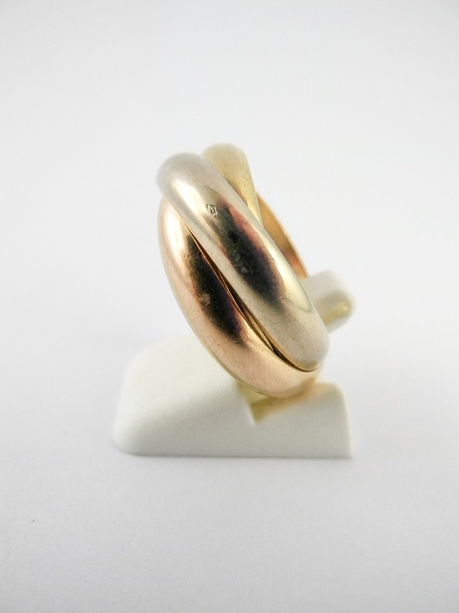 Cartier Trinity Large Model Ring, Three Golds, 1997, In Its Case-photo-2