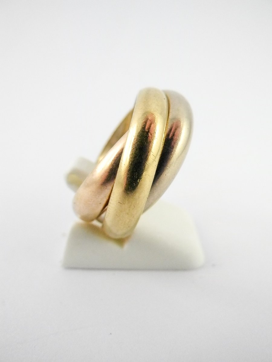 Cartier Trinity Large Model Ring, Three Golds, 1997, In Its Case-photo-3