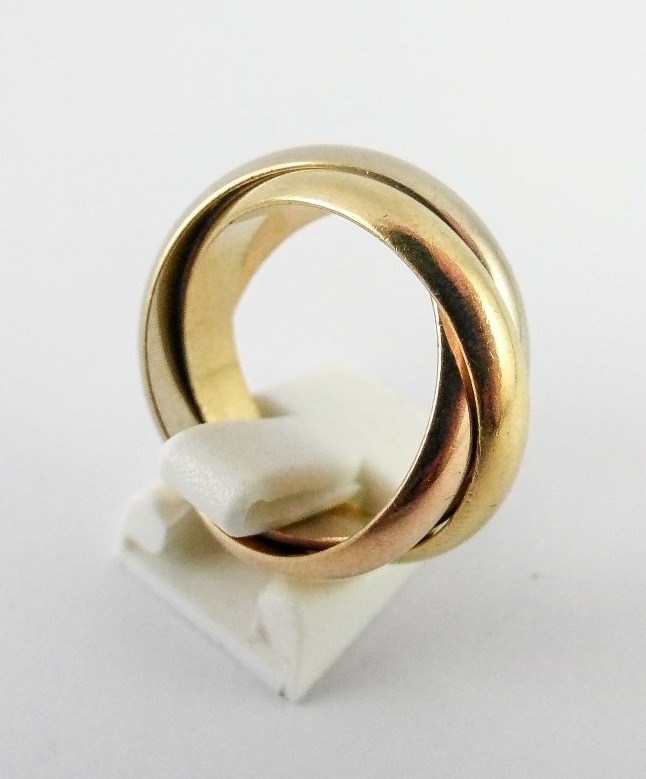 Cartier Trinity Large Model Ring, Three Golds, 1997, In Its Case-photo-4
