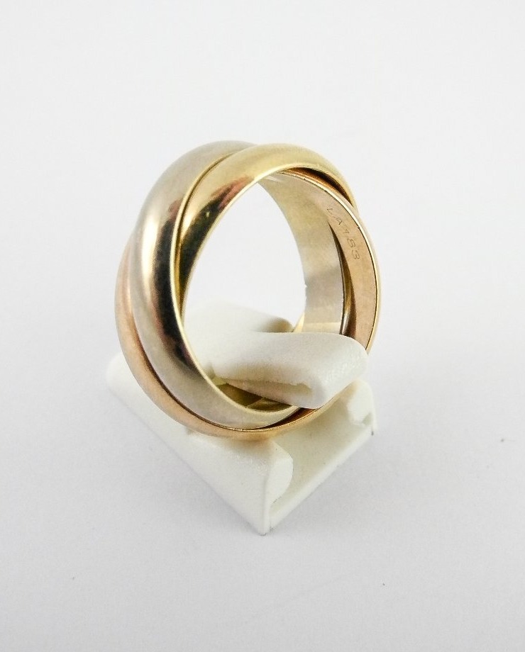 Cartier Trinity Large Model Ring, Three Golds, 1997, In Its Case-photo-5