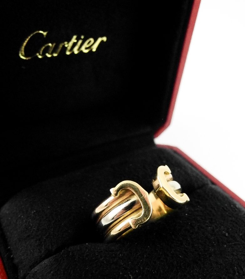 Bague Cartier Double C Trois Ors, Vintage Circa 1990-photo-2