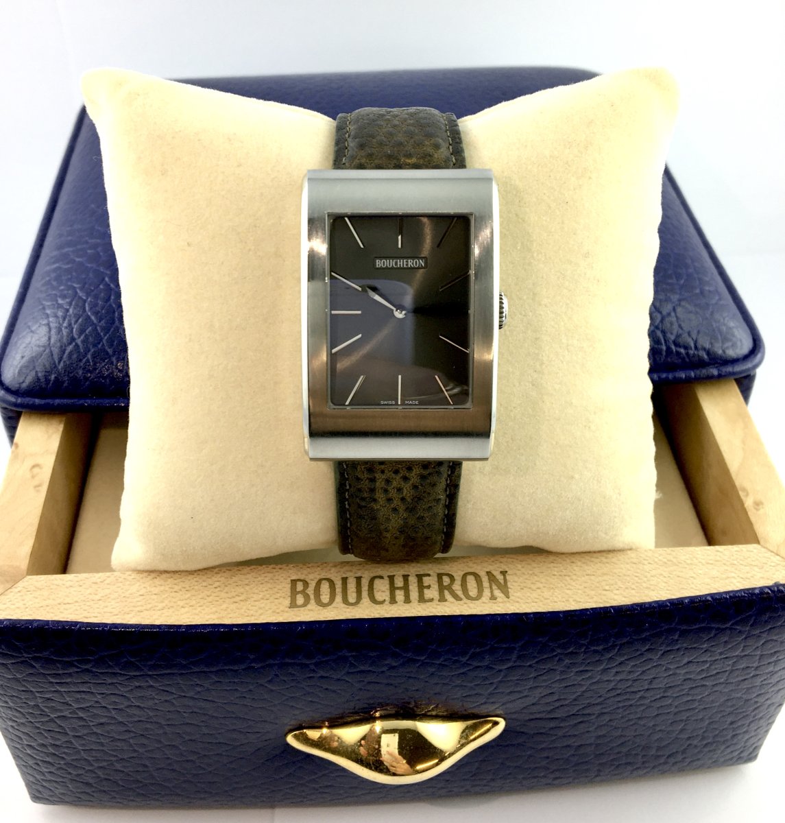 Montre Boucheron Reflet Icare Homme – Acier Brossé – Cadran Irisé Anthracite – Quartz – 2019