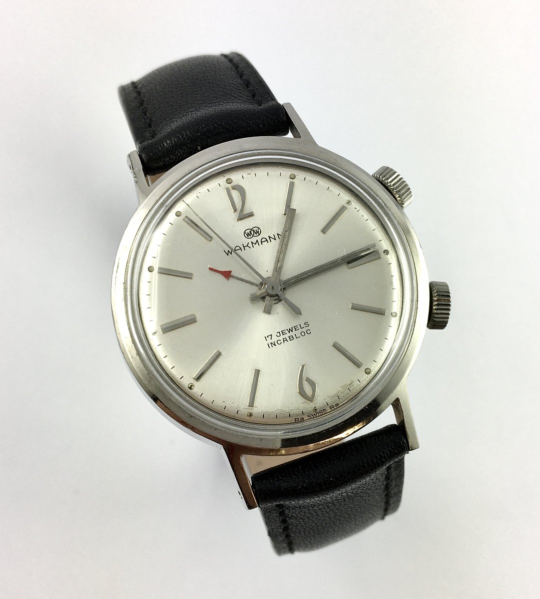 Montre Réveil Wakmann Vintage En Acier – Calibre AS 1475 – Années 1950-photo-2