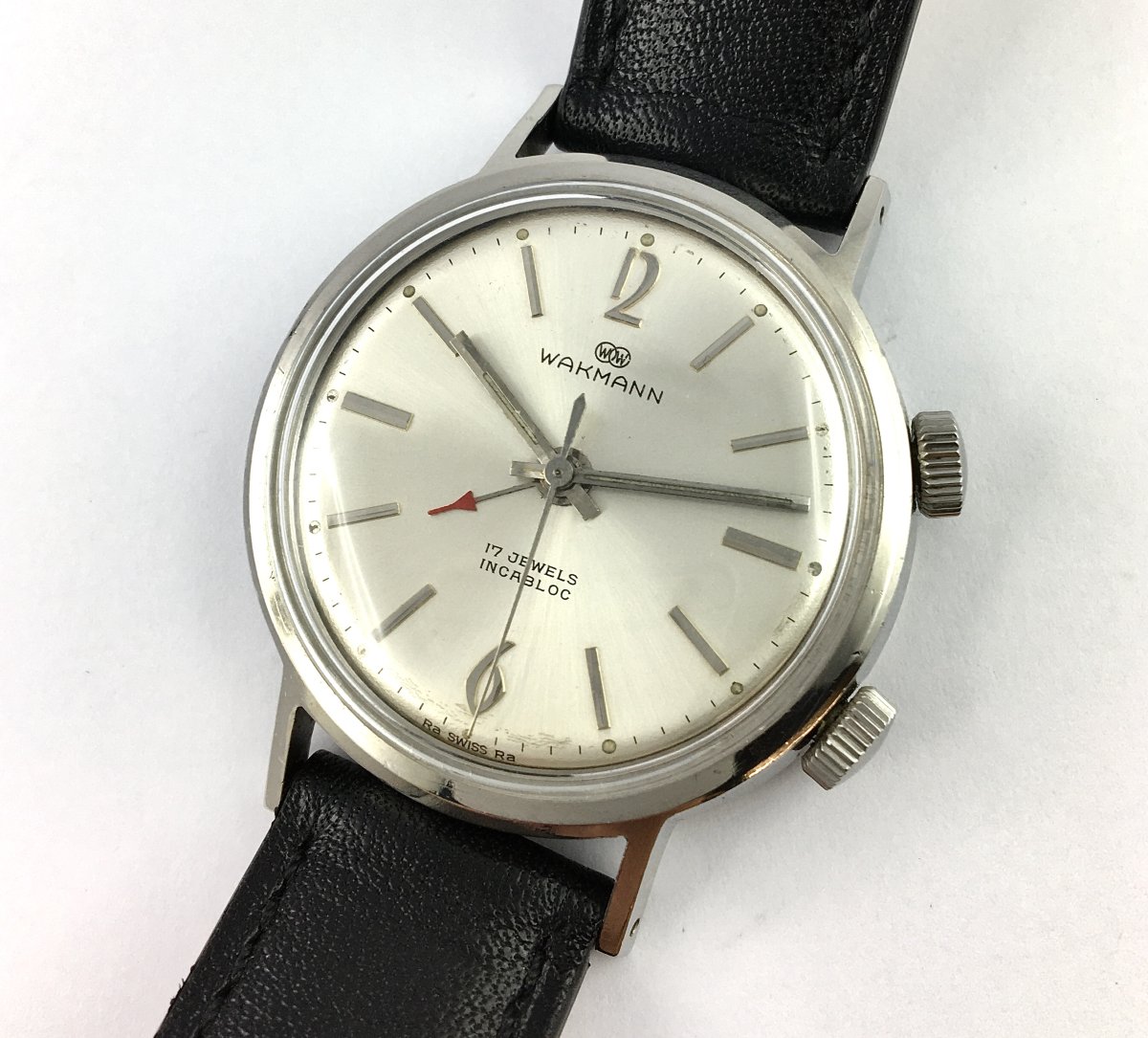 Montre Réveil Wakmann Vintage En Acier – Calibre AS 1475 – Années 1950-photo-1