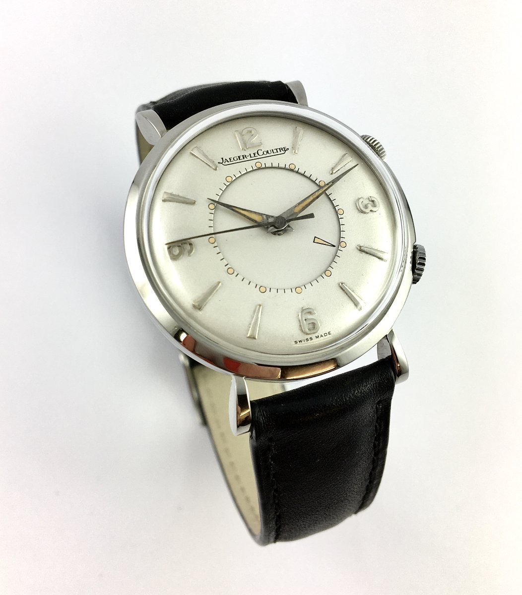 Montre Jaeger LeCoultre Mémovox Mécanique Années 50 Acier Sur Cuir (Sonnerie Réveil)-photo-4