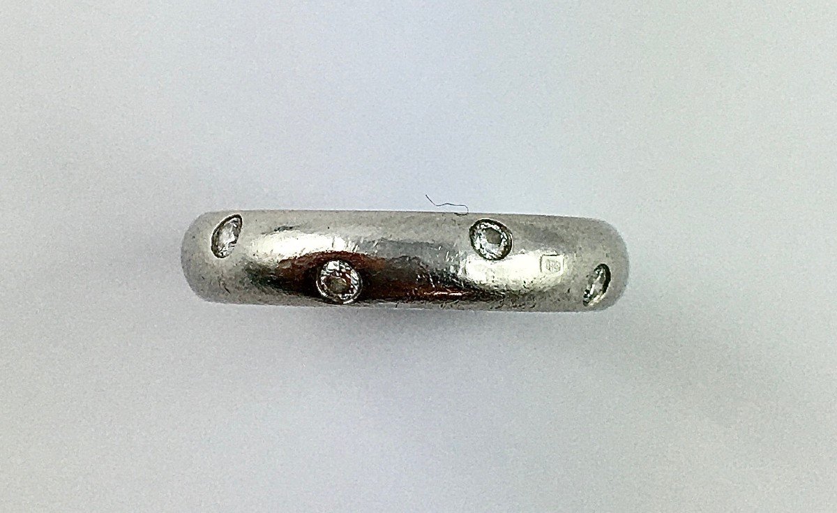 Bague Alliance Anneau Etoile Tiffany & Co Platine et Diamants-photo-4