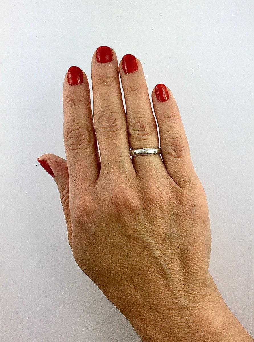 Bague Alliance Anneau Etoile Tiffany & Co Platine et Diamants-photo-5