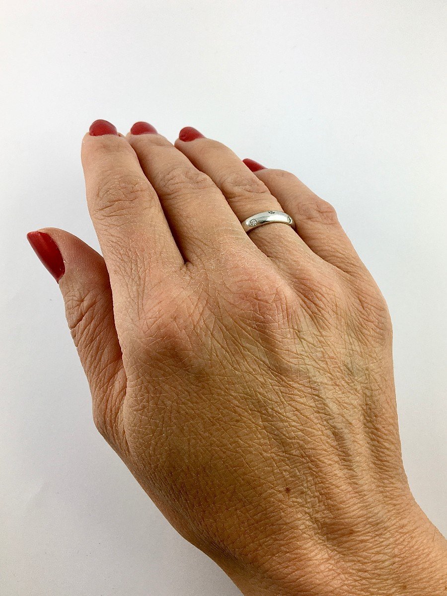 Bague Alliance Anneau Etoile Tiffany & Co Platine et Diamants-photo-6