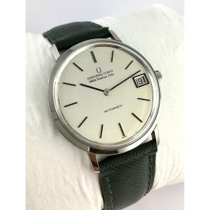 Montre Universal Genève White Shadow Date Automatique 1970 Acier Sur Cuir