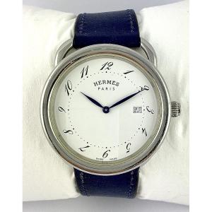 Montre Hermès Arceau Grand Modèle 2010 Quartz Acier sur Cuir d'Origine