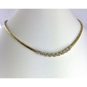 Contemporary Semi-rigid Necklace, Diamonds On Yellow Gold