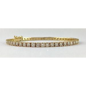 Bracelet Ligne de Diamants Taille Brillant sur Or Jaune – Bracelet Rivière Contemporain