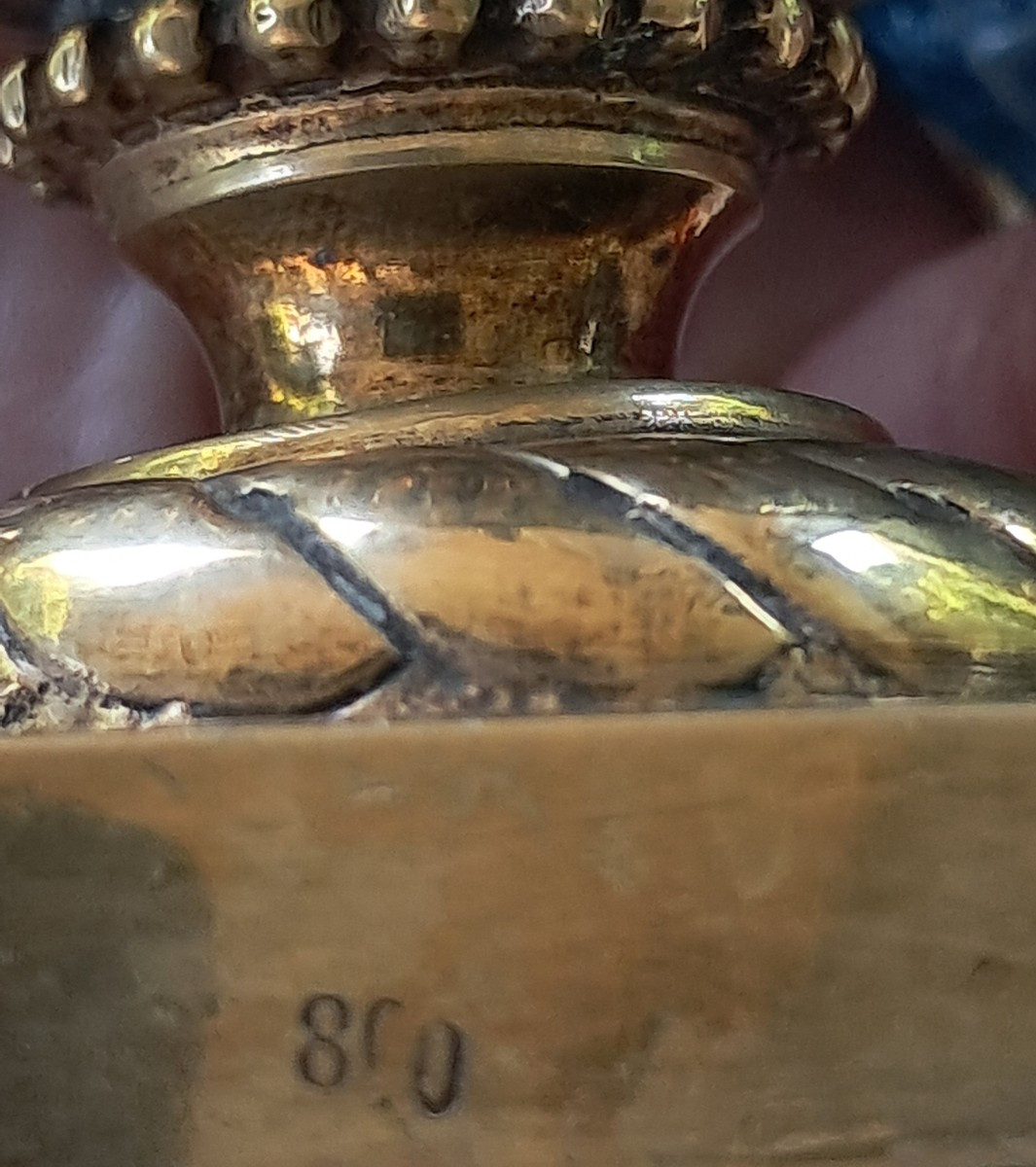 Late 19th Century Vermeil Vase With Rams' Heads-photo-3