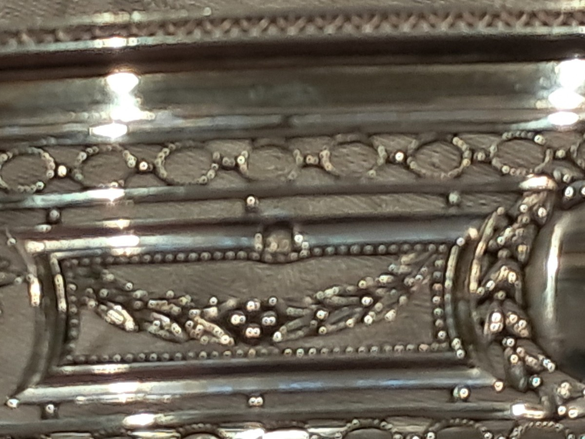 Solid Silver Planter With Blue Glassware-photo-2