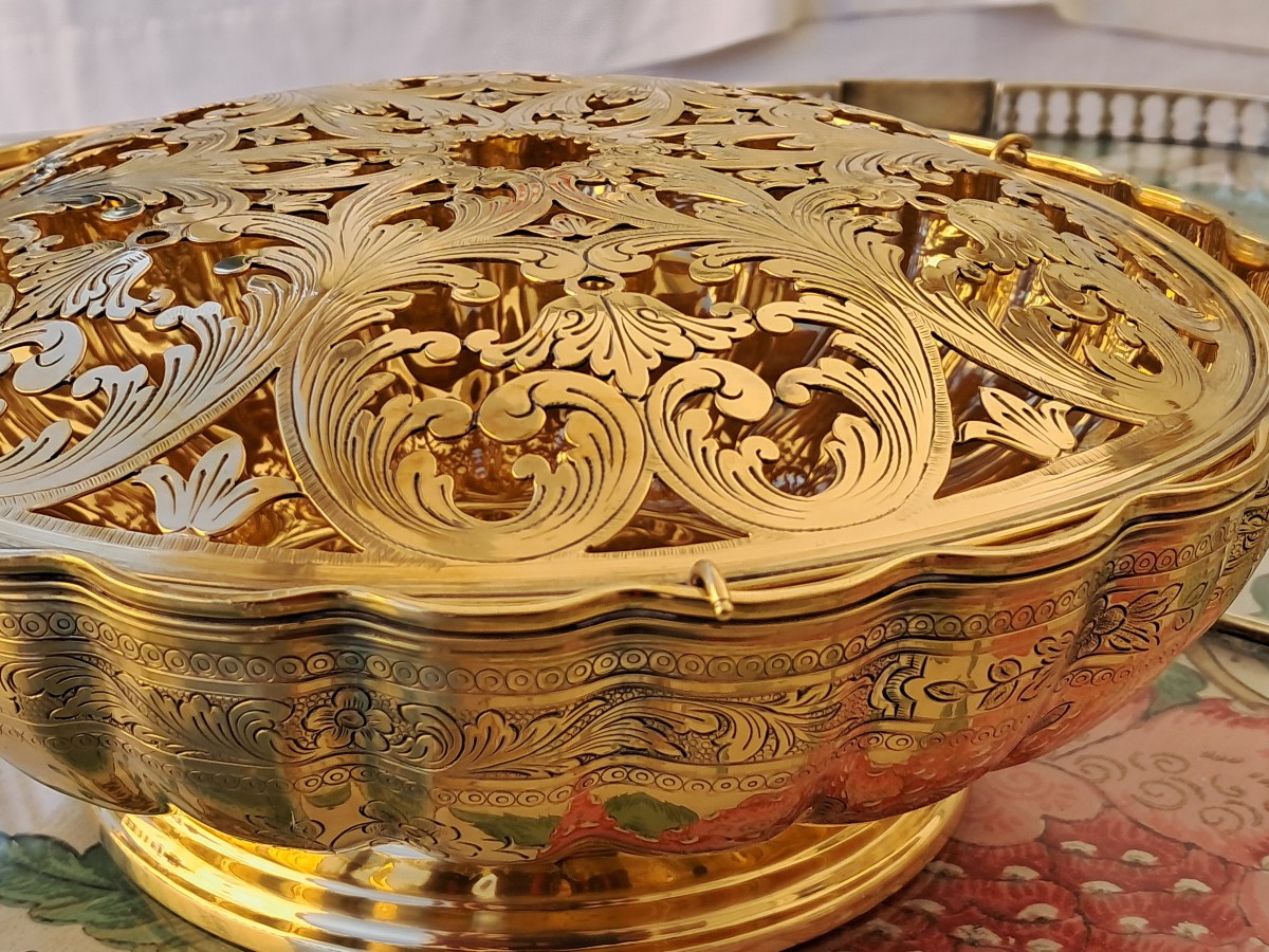 Rare "pot pourri "vermeil-photo-3
