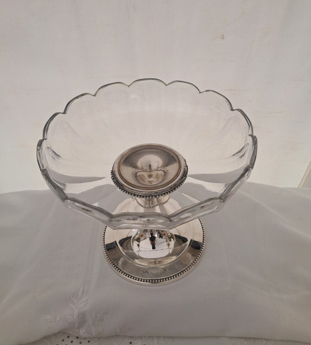 Coupe a fruits XIXEME  Baccarat monture Christofle-photo-2