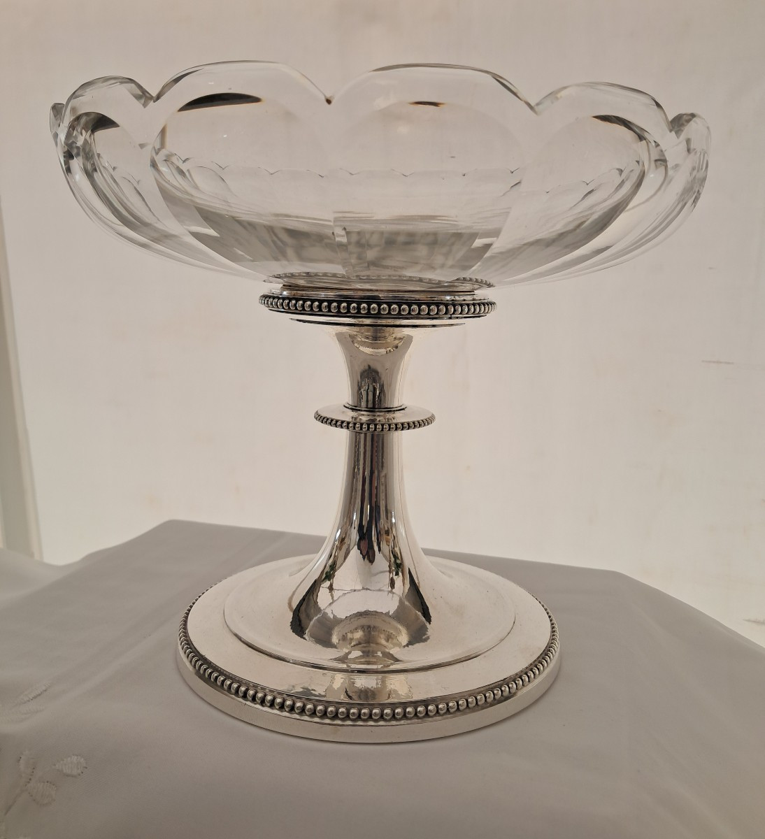 Coupe a fruits XIXEME  Baccarat monture Christofle-photo-3