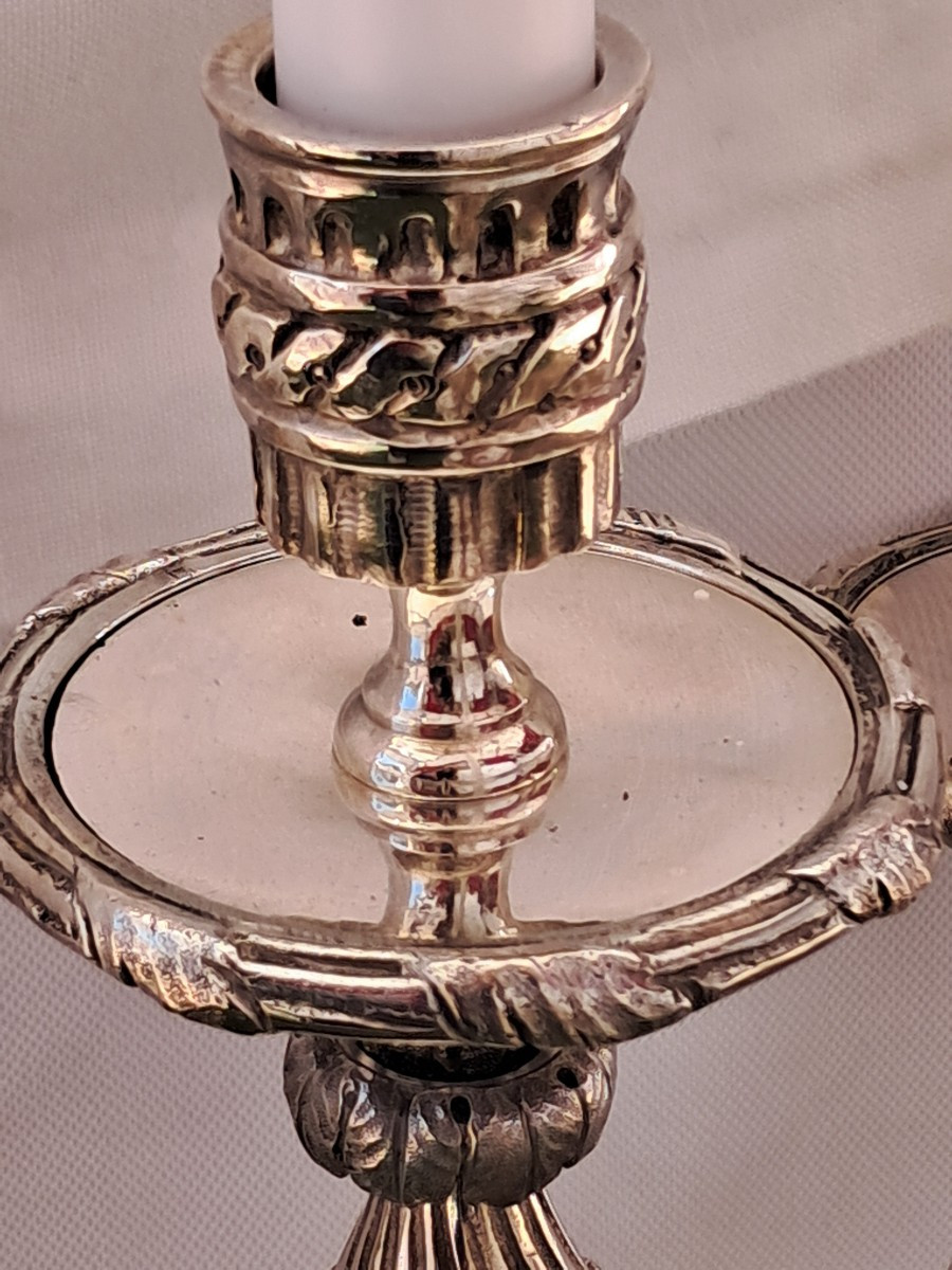 Paire de candelabres 4 lumieres XIXEME -photo-2