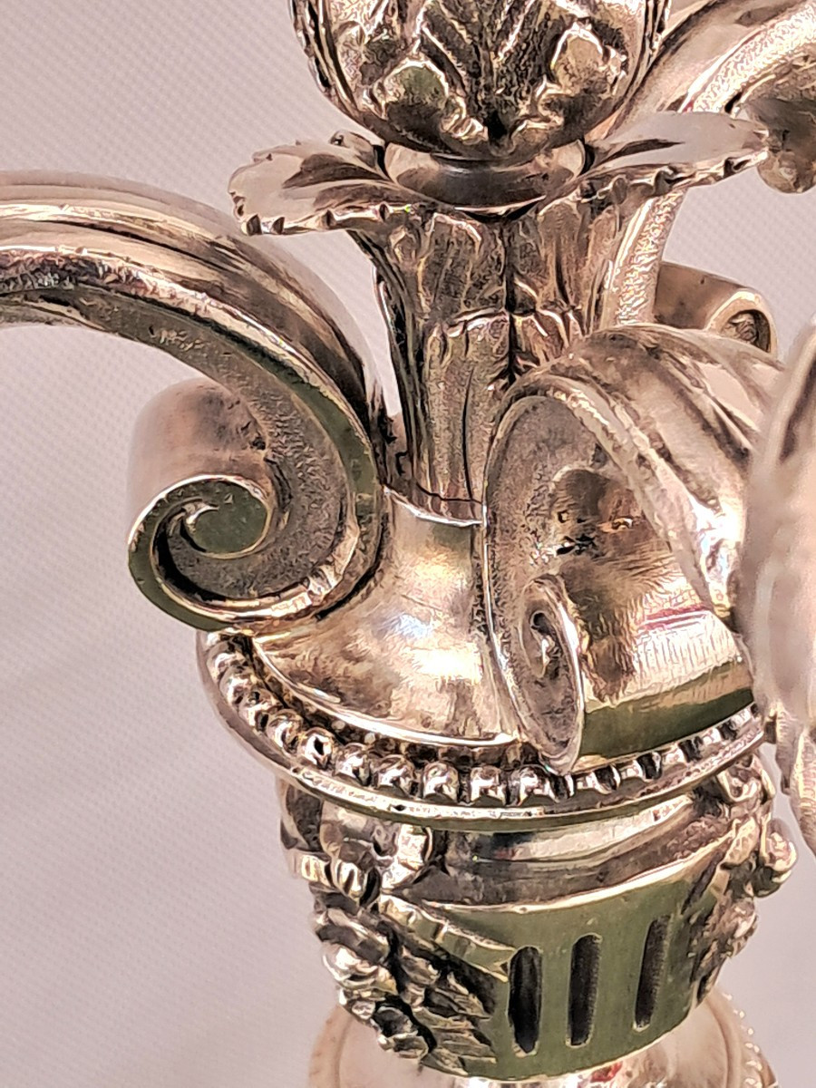 Paire de candelabres 4 lumieres XIXEME -photo-3