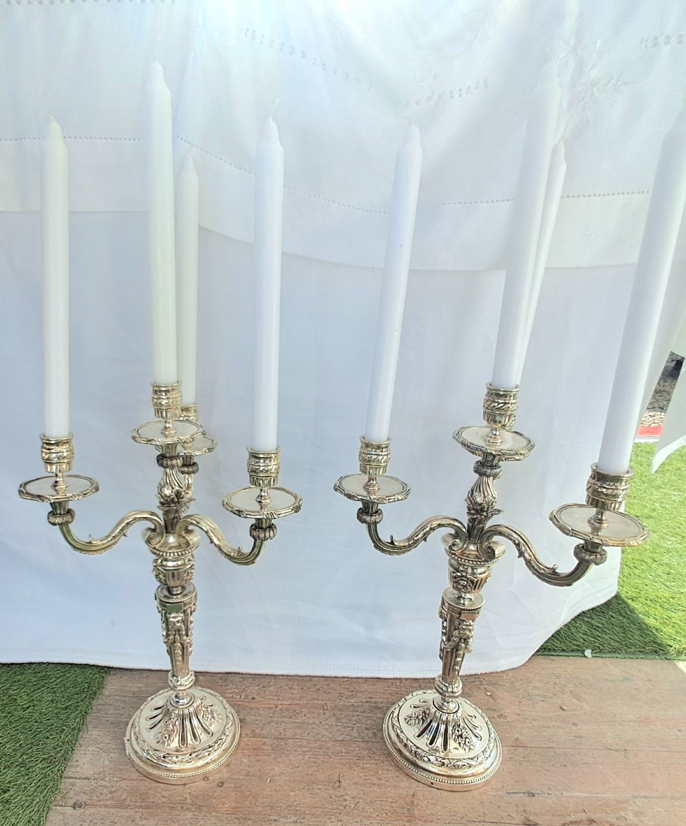 Paire de candelabres 4 lumieres XIXEME 