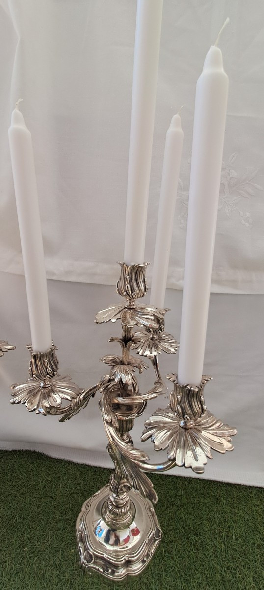 Candelabres XIXEME de style Loiis XV 4 feux-photo-4