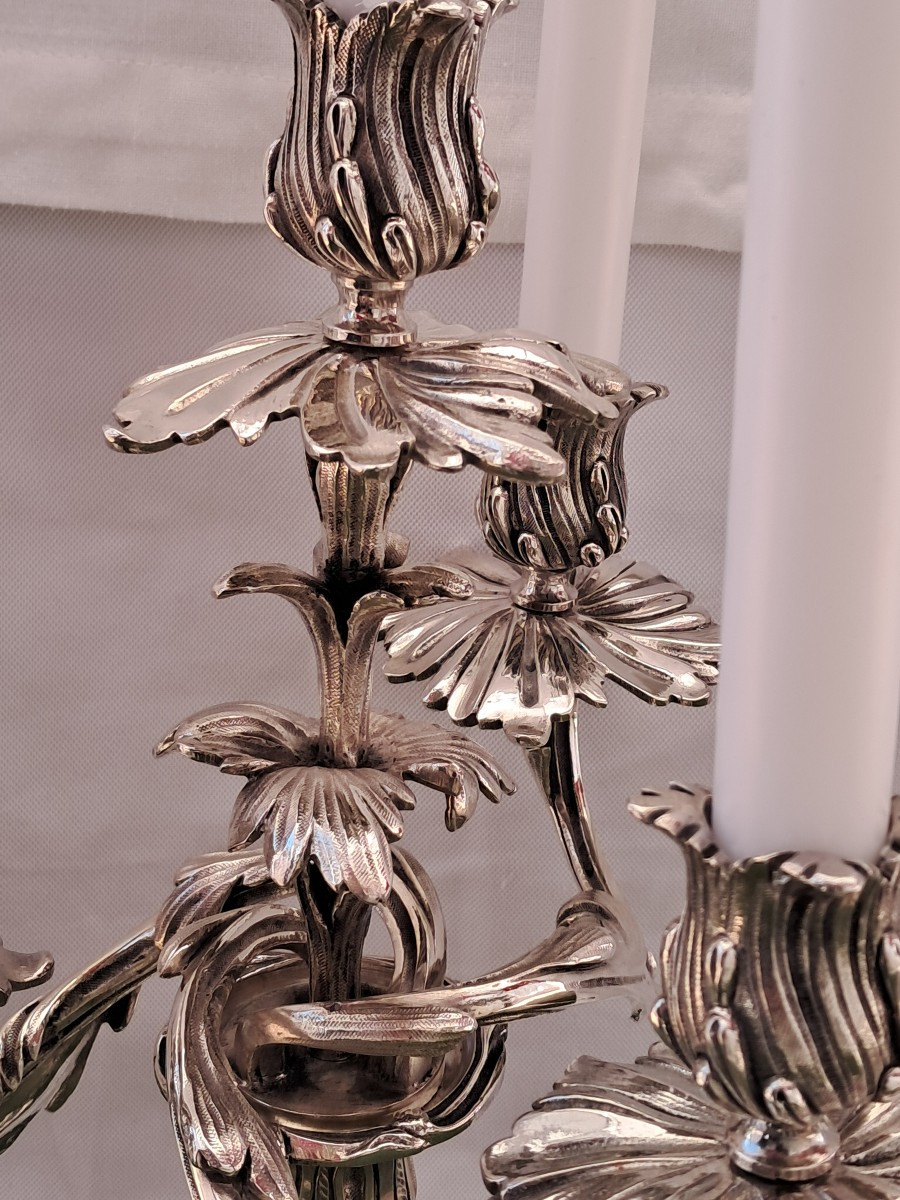 Candelabres XIXEME de style Loiis XV 4 feux-photo-2