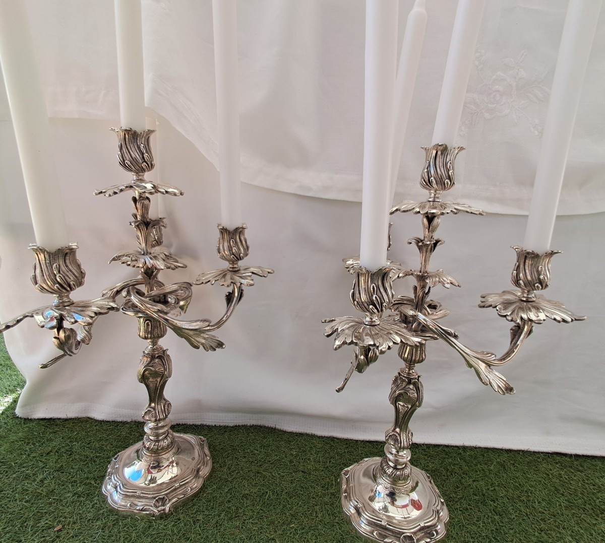 Candelabres XIXEME de style Loiis XV 4 feux-photo-4
