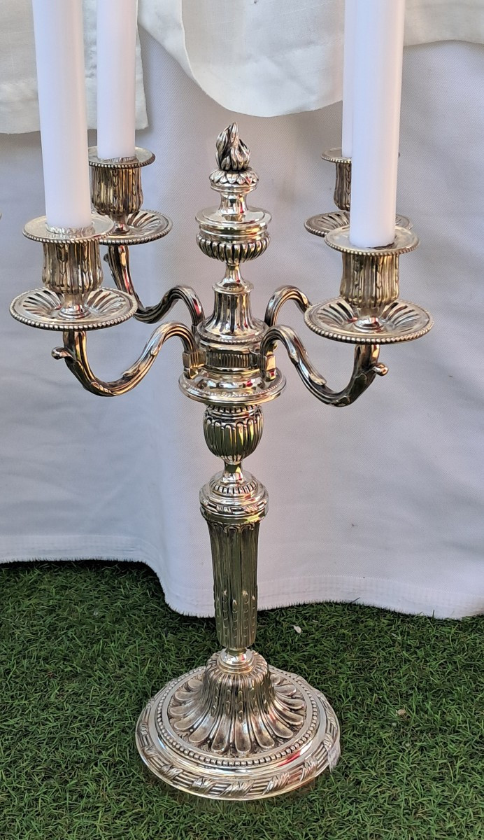 Candelabres d'esprit Louis XVI  4 branches-photo-2