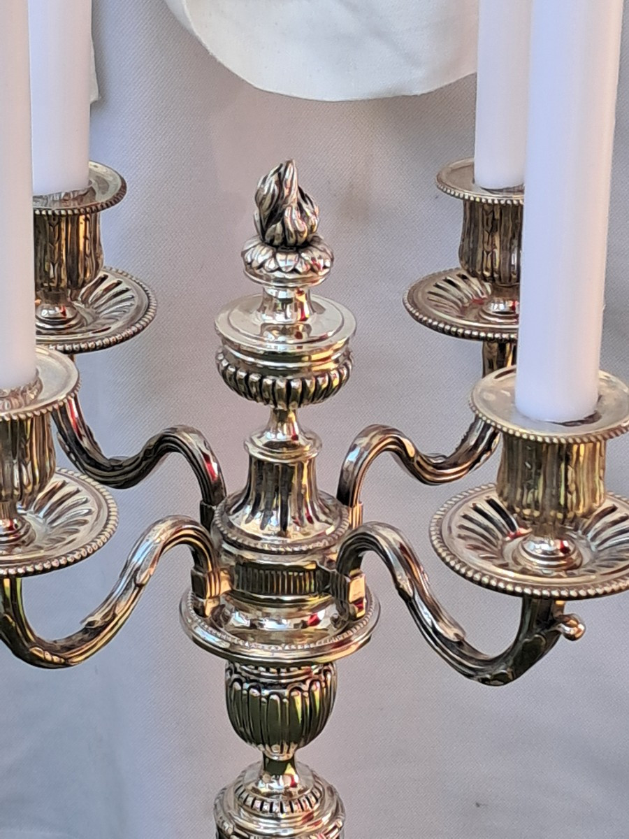 Candelabres d'esprit Louis XVI  4 branches-photo-1
