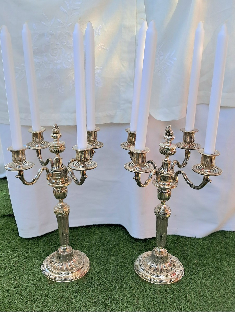 Candelabres d'esprit Louis XVI  4 branches