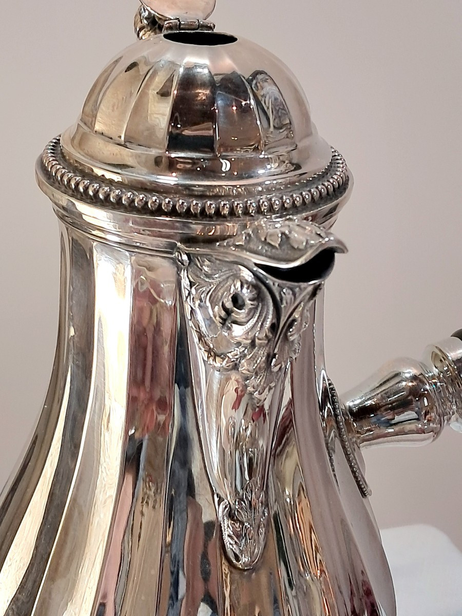 Véritable chocolatière argent massif-photo-3