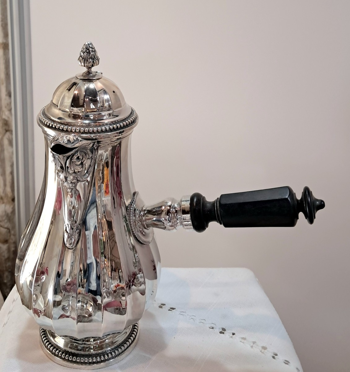 Véritable chocolatière argent massif-photo-5