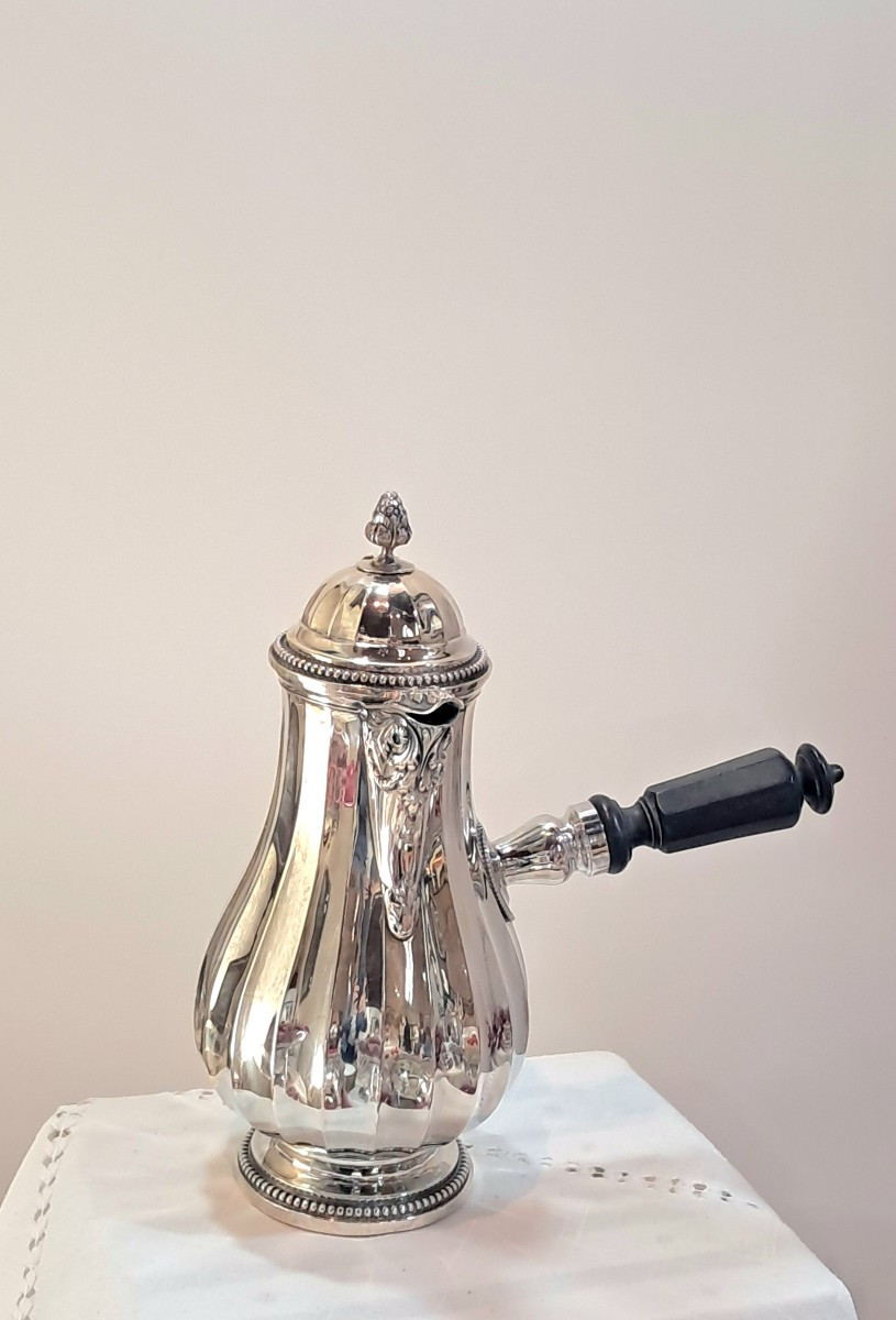 Véritable chocolatière argent massif-photo-6