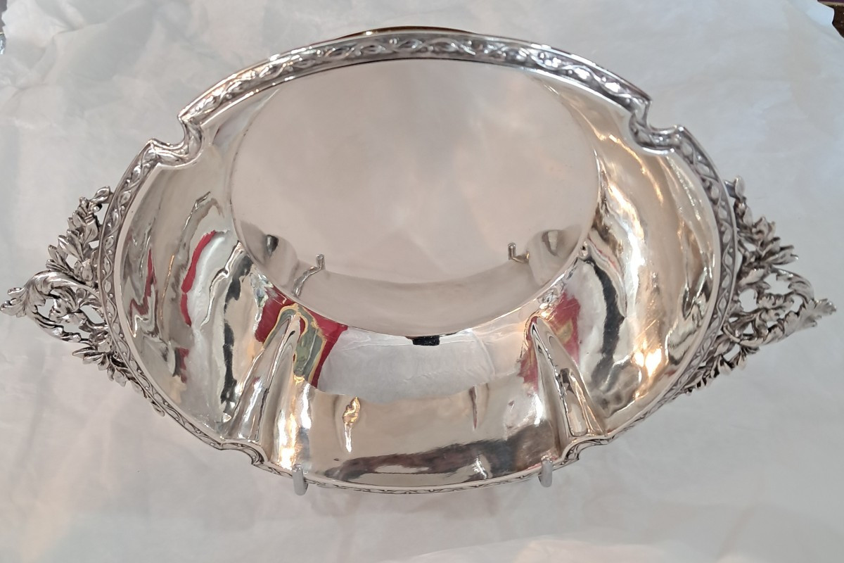 Solid Silver Vegetable Bowl Late 19th Century By Bardies Goldsmith-photo-2