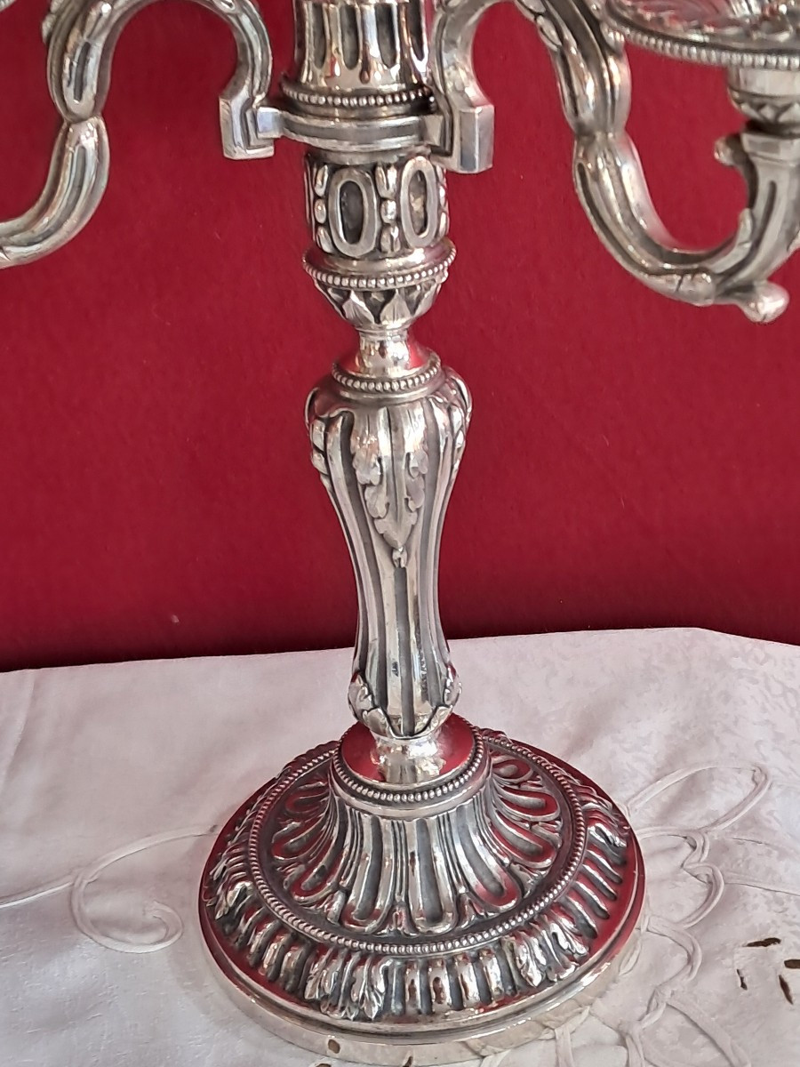 Paire de candelabres début XXEME  de style Louis XVI-photo-2