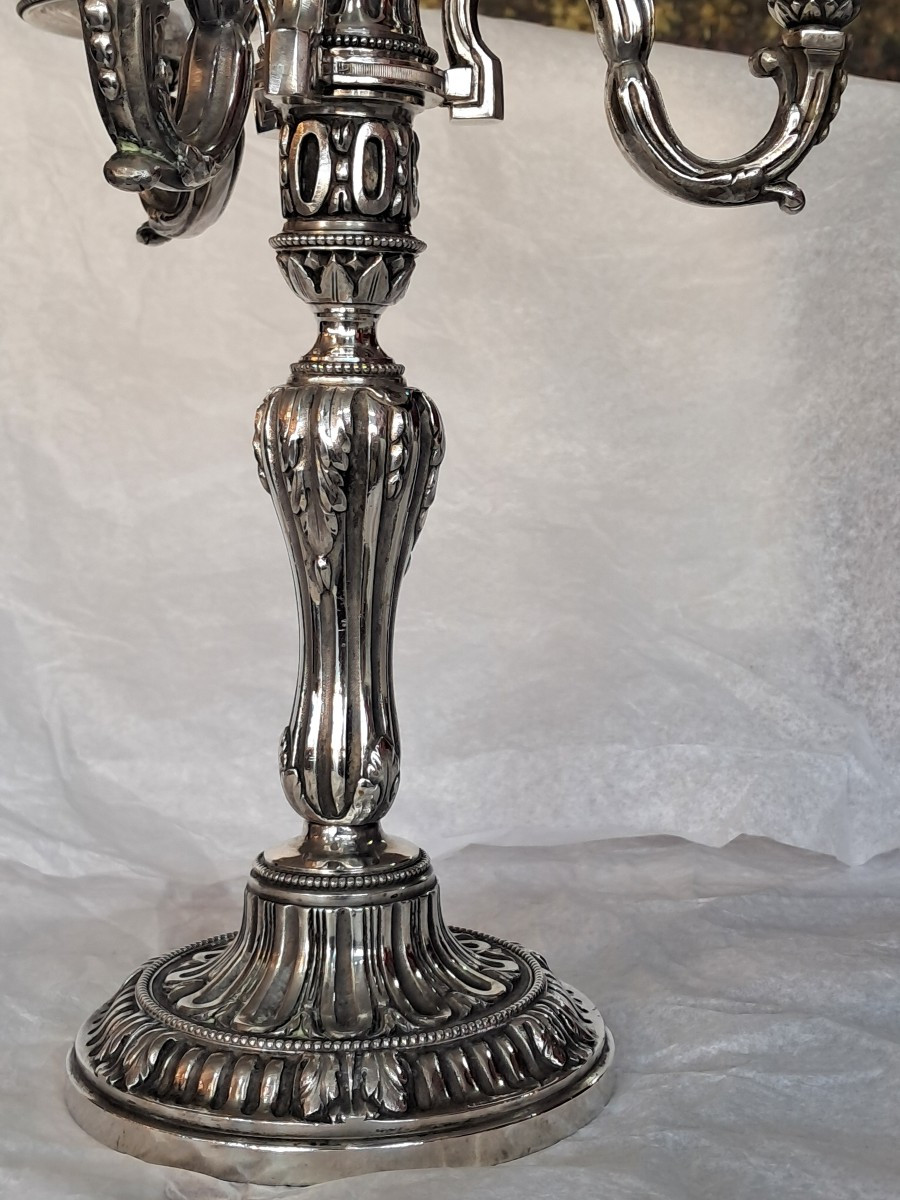 Paire de candelabres début XXEME  de style Louis XVI-photo-2