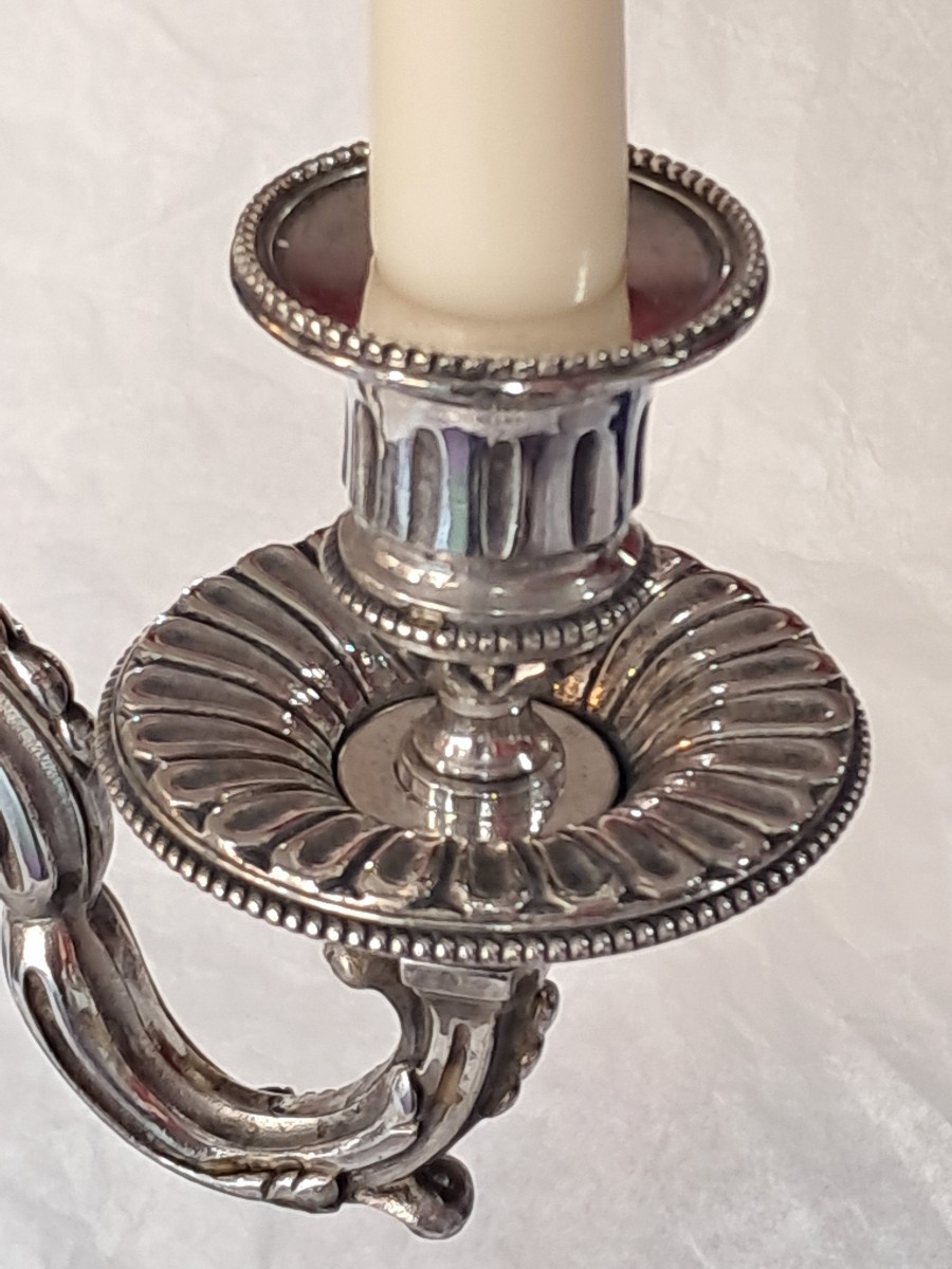 Paire de candelabres début XXEME  de style Louis XVI-photo-3