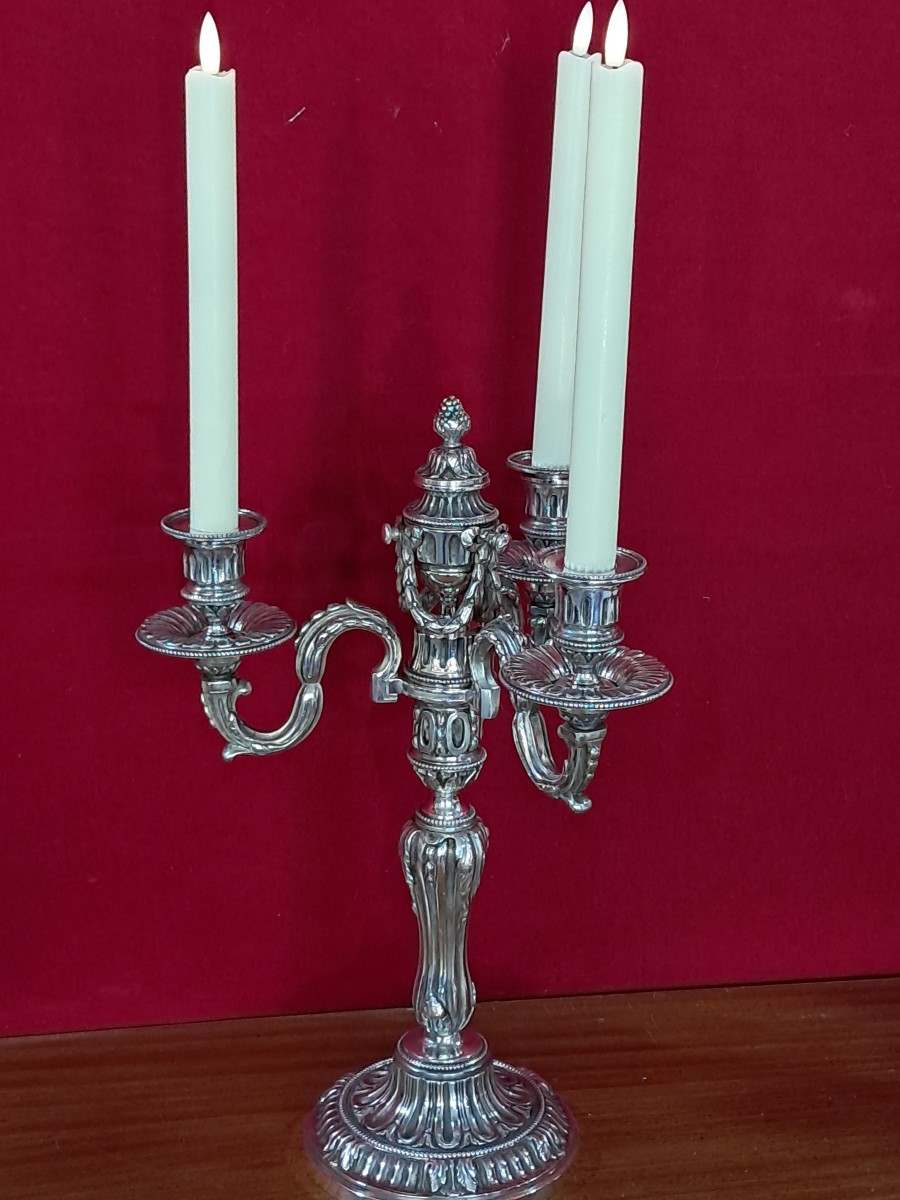 Pair Of Early XIX Th Century  Louis XVI Style Candelabra-photo-3