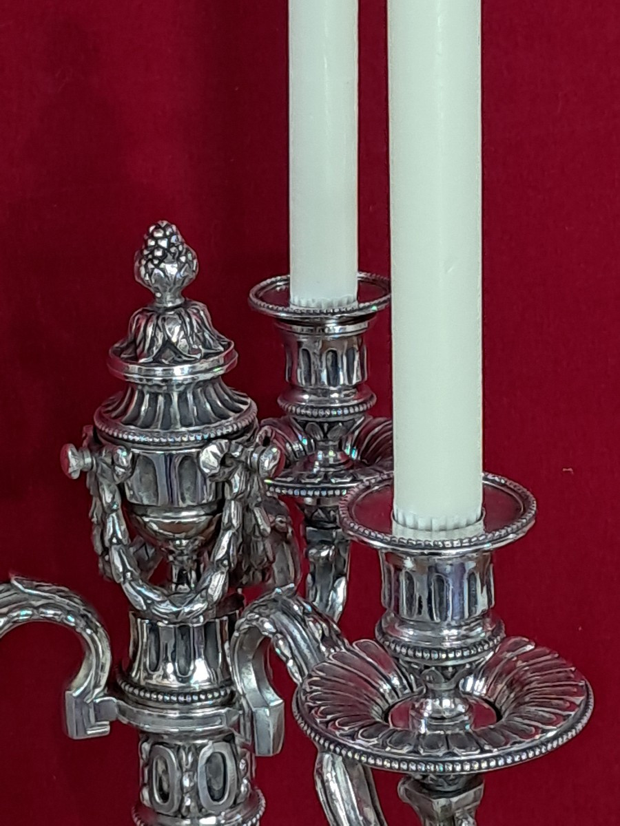 Pair Of Early XIX Th Century  Louis XVI Style Candelabra-photo-4