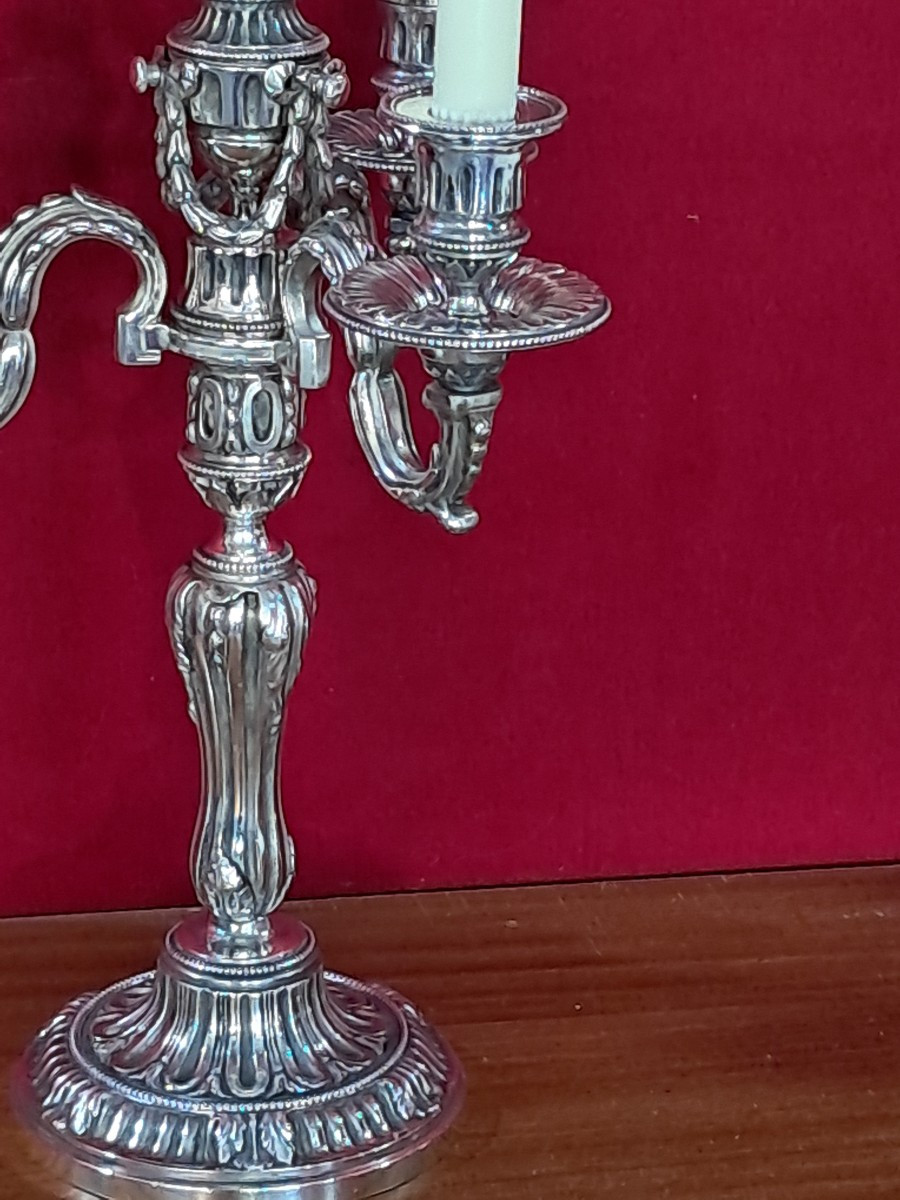Pair Of Early XIX Th Century  Louis XVI Style Candelabra-photo-1
