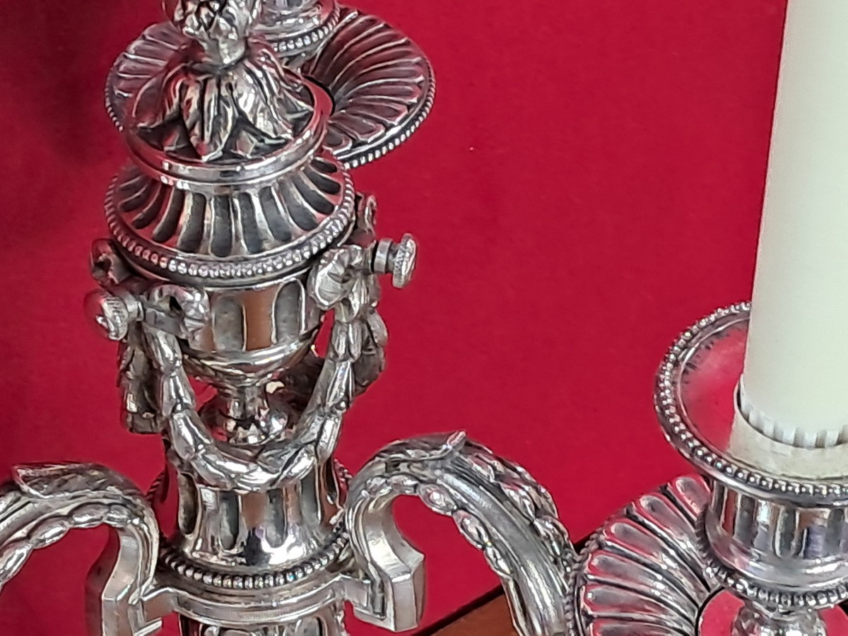 Pair Of Early XIX Th Century  Louis XVI Style Candelabra-photo-2