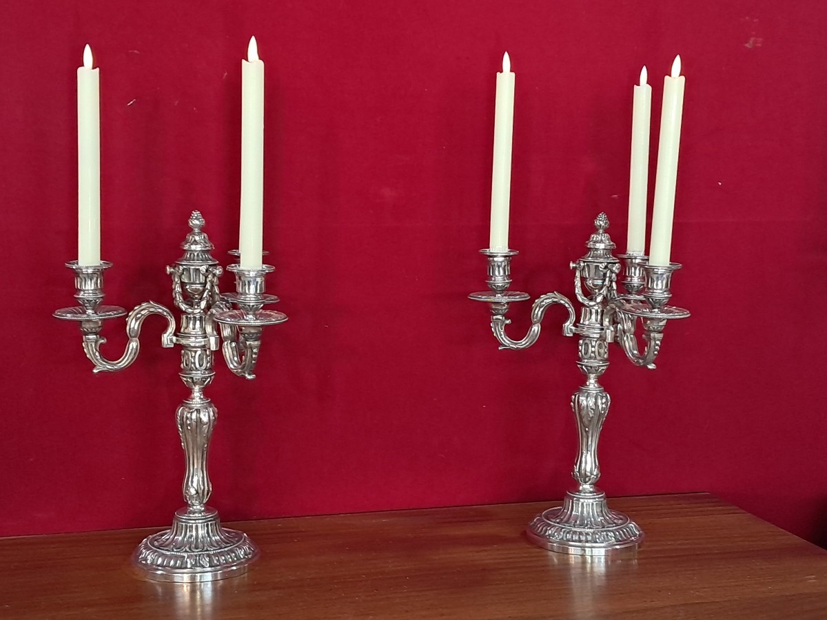 Pair Of Early XIX Th Century  Louis XVI Style Candelabra