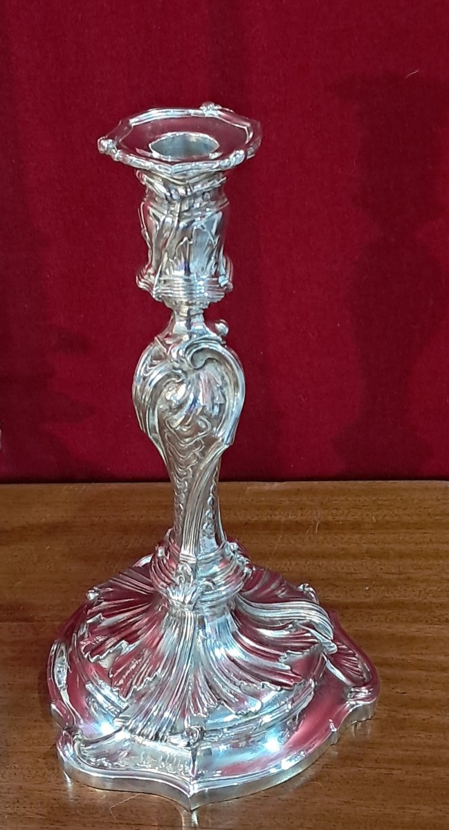 Christofle candélabres  de style Louis XV 44cm-photo-3