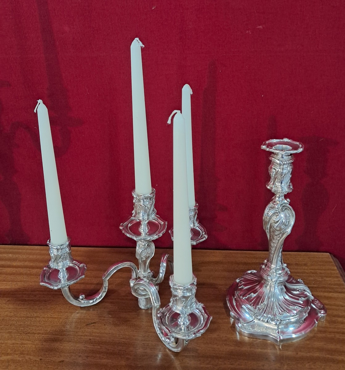 Christofle candélabres  de style Louis XV 44cm-photo-4