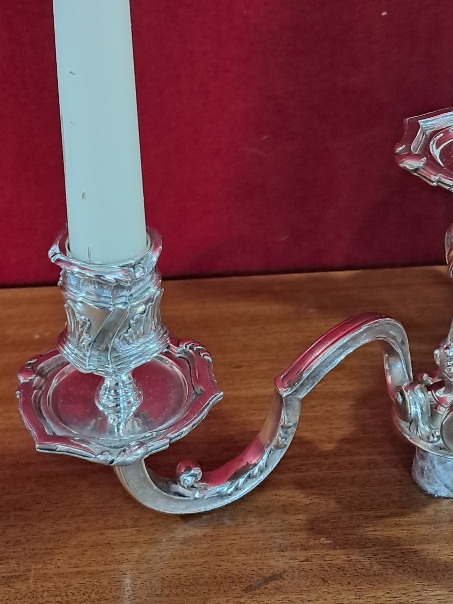 Christofle candélabres  de style Louis XV 44cm-photo-5
